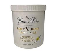 GLAM STORE mascarilla reparadora capilar - cuidado ultraconcentrado - queratina - ácido hialurónico - cabello muy dañado - 1000 mL (vainilla)