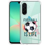GlamCase Funda para Samsung Galaxy A17 5G / 4G, Samsung A17 5G / 4G - Football is Life impresa a prueba de golpes, carcasa trasera de TPU acrílico transparente para Samsung A17 5G/4G