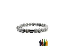 Glame - Pulsera antialcohol para mujeres y hombres, pulsera de cuentas Mgnéticas antialcohol, piedra natural de ojo de tigre, piedra volcánica, pulseras de protección contra bebidas, alivio de la