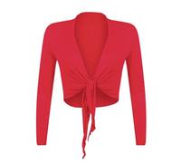 Glamexx24 Bolero corto para mujer, bolero, cárdigan de punto, elegante, bolero de noche, bolero de boda, manga larga, rojo, L/XL