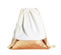 Glamexx24 Bolsa de gimnasio mochila Gymbag Gym Bag, 32 x 44 cm con cordón, bolsa de deporte para mujer, hombre, niños, saco para pintar para gimnasio, viajes, natación, playa, Oro blanco, Talla única