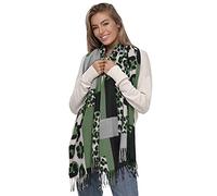 Glamexx24 Bufanda XXL para Mujer Cuddly Warm con Patrón Leo y Poncho con Flecos de 3 Colores - Gran Tamaño
