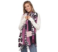 Glamexx24 Bufanda XXL Para Mujer Cuddly Warm Leo Pattern Poncho Con Flecos de 3 Colores de Gran Tamaño