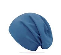 Glamexx24 Gorro para hombre y mujer: Slouchy algodón jersey de entretiempo, gorro para correr, gorro de quimio, gorro de ciclismo para todas las estaciones, Azul Atlántico, L-XL