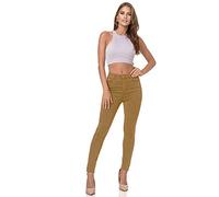 Glamexx24 Pantalones Vaqueros de Cintura Alta para Mujer, Ajustados, Ajustados, para Primavera, Verano, Otoño, Invierno, Cualquier época del año, Claro, XL Delgado
