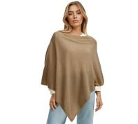 Glamexx24 Poncho de Punto para Mujer, Color Liso, de Punto Fino, XXL, Jersey Elegante, Estilo y Comodidad para Primavera y otoño, Fabricado en Italia, Rojo, L-XL