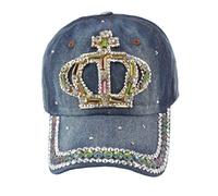 Glamexx24 Topstyle Gorra de Béisbol de Denim Estilo Vintage con Estrella y Pedrería para Hombre y Mujer Ajustable