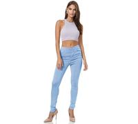 Glamexx24 Vaqueros ajustados de cintura alta para mujer: pantalones elásticos para mujer, ajustados, para primavera, verano, otoño, invierno, cualquier época del año, azul claro, 4XL Slim