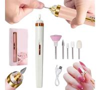 Glamics Nail Set,5 In 1 Glamics Electric Nail Manicure Set,2025 Glamics Electric Professional Manicure Nail Machine,Cordless Electric Nail File Set,Nail Drill for Nails Dead Skin Calluses (White)