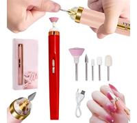 Glamics Nail Set,5 In 1 Glamics Electric Nail Manicure Set,2025 Glamics Electric Professional Manicure Nail Machine,Cordless Electric Nail File Set,Nail Drill for Nails Dead Skin Calluses (Red)