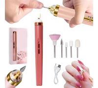 Glamics Nail Set,5 In 1 Glamics Electric Nail Manicure Set,2025 Glamics Electric Professional Manicure Nail Machine,Cordless Electric Nail File Set,Nail Drill for Nails Dead Skin Calluses (Dark Pink)