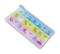 Glamified Pastillero semanal para 7 días, 21 compartimentos, organizador de pastillas grandes para 7 días, 3 veces al día, con etiquetas para medicamentos, suplementos, v