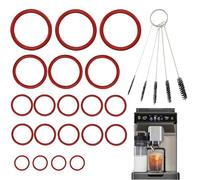 Glamifyr 20 anillos de sellado de silicona + 5 cepillos de limpieza - Juego de mantenimiento de junta tórica compatible con De'Longhi ESAM/ECAM/ETAM, para grupo de preparación, termobloque, medidor de