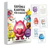 Glamifyr 32 Tarjetas de Sentimientos para niños, Tarjetas de sentimiento Monstruo de sentimiento, Tarjetas de sentimiento para niños, educativas, Tarjetas de sentimiento, Monstruos de sentimiento