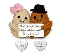 Glamifyr Regalo de aniversario, regalo de aniversario para ella, regalos para parejas, regalos de pareja, pareja de patatas positivas y pequeños amuletos de la suerte, para mujeres, esposas, maridos