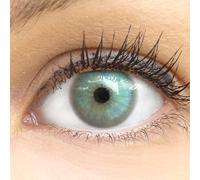 GLAMLENS lentillas de color - gris Capri Gray + contenedor. 1 par (2 piezas) - 90 Días - Sin Graduación - 0.00 dioptrías - blandos - Lentes de contacto gris de hidrogel de silicona s