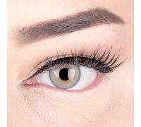 GLAMLENS lentillas de color -gris Elly Grey + contenedor. 1 par (2 piezas) - 90 Días - Sin Graduación - 0.00 dioptrías - blandos - Lentes de contacto grises de hidrogel de silicona