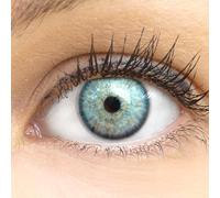 GLAMLENS lentillas de color - gris Ibiza Gray + contenedor. 1 par (2 piezas) - 90 Días - Sin Graduación - 0.00 dioptrías - blandos - Lentes de contacto gris de hidrogel de silicona s
