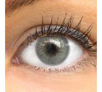 GLAMLENS lentillas de color - Gris (Limone Ash Gray) + contenedor. 1 par (2 piezas) 90 Días Sin Graduación 0.00 dioptrías blandos Lentes de contacto grises de hidrogel de silicona