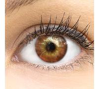 GLAMLENS lentillas de color - marrón Cagliari Brown + contenedor. 1 par (2 piezas) - 90 Días - Sin Graduación - 0.00 dioptrías - blandos - Lentes de contacto de hidrogel de silicona s