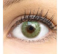 GLAMLENS lentillas de color - verde Bologna + contenedor. 1 par (2 piezas) - 90 Días - Sin Graduación - 0.00 dioptrías - blandos - Lentes de contacto de hidrogel de silicona s