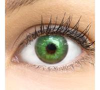 GLAMLENS lentillas de color - verde Cagliari Green + contenedor. 1 par (2 piezas) - 90 Días - Sin Graduación - 0.00 dioptrías - blandos - Lentes de contacto de hidrogel de silicona s