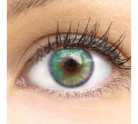 GLAMLENS lentillas de color - verde Olbia Jade Green + contenedor. 1 par (2 piezas) - 90 Días - Sin Graduación - 0.00 dioptrías - blandos - Lentes de contacto de hidrogel de silicona s