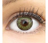 GLAMLENS lentillas de color verdes Palermo Green + contenedor. 1 par (2 piezas) - 90 Días - Sin Graduación - 0.00 dioptrías - blandos - Lentes de contacto verde de hidrogel de silicona