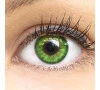 GLAMLENS lentillas de colores azules Fresh Mint Blue + contenedor. 1 par (2 piezas) - 90 Días - Sin Graduación - 0.00 dioptrías - blandos - Lentes de contacto azul de hidrogel de silicona