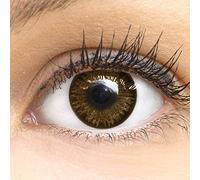 GLAMLENS lentillas de colores marrones Choco + contenedor. 1 par (2 piezas) - 90 Días - Sin Graduación - 0.00 dioptrías - blandos - Lentes de contacto marrón de hidrogel de silicona
