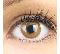 GLAMLENS lentillas de colores marrones Jasmine Brown + contenedor. 1 par (2 piezas) - 90 Días - Sin Graduación - 0.00 dioptrías - blandos - Lentes de contacto marrón de hidrogel de silicona