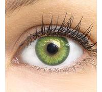 GLAMLENS lentillas de colores verdes Florence Green + contenedor. 1 par (2 piezas) - 90 Días - Sin Graduación - 0.00 dioptrías - blandos - Lentes de contacto verde de hidrogel de silicona