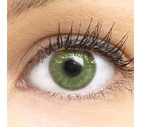 GLAMLENS lentillas de colores verdes Neapel Green + contenedor. 1 par (2 piezas) - 90 Días - Sin Graduación - 0.00 dioptrías - blandos - Lentes de contacto verde de hidrogel de silicona