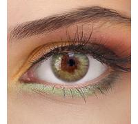 GLAMLENS lentillas de colores verdes Rose Green + contenedor. 1 par (2 piezas) - 90 Días - Sin Graduación - 0.00 dioptrías - blandos - Lentes de contacto verde de hidrogel de silicona
