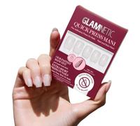 Glamnetic Quick Press Mani - Uñas a presión sin pegamento, simplemente despega y pega, uñas cuadradas extra cortas, sin ensuciar, uñas adhesivas de calidad de salón, velo Daydream | en 15 tamaños