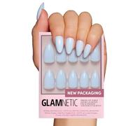 Glamnetic Uñas postizas a presión, Almendra corta, color Leche de arándanos, 30 uñas en 15 tamaños, Kit de 30 uñas reutilizables, Plástico ABS
