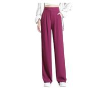 Glamorease High Rise Pull-On Stretch Pants, Womens Pants Elastic Waistband Lightweight And Breathable(Red,XL)