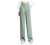 Glamorease High Rise Pull-On Stretch Pants, Womens Pants Elastic Waistband Lightweight And Breathable(Green,4XL)