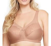 Glamorise MagicLift #1010-Sujetador de sujeción Natural sin Aros Sujetador de Cobertura Completa, Traslúcido, Cafetería, 120C para Mujer