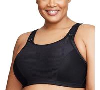 Glamorise Custom Control Sports Bra Wirefree #1166 Sujetador Deportivo, Opaco, Negro Liso, 36F para Mujer