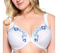Glamorise Front-Close Cotton Wonderwire Underwire #1241 Sujetador Plunge, Opaco, Blanco, 34G para Mujer