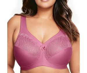 Glamorise MagicLift Brasier de Soporte Natural sin Varillas #1010 Sujetador de Cobertura Completa, Transparente, Rojo Violeta, 120C para Mujer