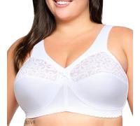 Glamorise MagicLift Cotton Support Bra Wirefree #1001 Sujetador de Cobertura Completa, Opaco, Blanco, 38I para Mujer