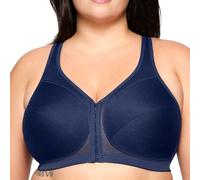 Glamorise MagicLift Posture Back Bra Wirefree 1265 Sujetador de Cobertura Completa, Opaco, Azul, 85D para Mujer