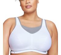 Glamorise Mujer 1067 Sujetador Deportivo Not Applicable, White with Gray Trim, 34DD