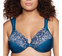 Glamorise Wonderwire #1245-Brasier con Cierre Frontal y Aros Sujetador Plunge, Opaco, Oscuro Denim, 44D para Mujer