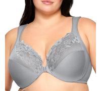 Glamorise Wonderwire Coton Clip Frontal Armature #1241 Plunge Bra, Opaco, Gris Plateado, 105E para Mujer