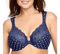 Glamorise Wonderwire Front-Closure Bra Underwire #1245, Sujetador con Copa Completa Mujer, Azul (Navy Print), 130F
