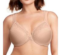 Glamorise Wonderwire Front-closure Bra Underwire #1245, Sujetador con copa completa Mujer, Beige (Cafe), 115B