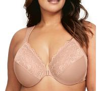 Glamorise Wonderwire Front-closure Bra Underwire #1245, Sujetador con copa completa Mujer, Beige (Cappuccino), 100F